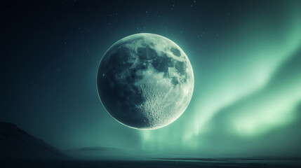 Obraz premium A natural satellite orbiting planets reflecting sunlight photography