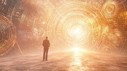 Fototapeta premium Chrono Lore: The Scientist's Quest Through Parallel Timelines