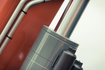 Grey piston or actuator as part of pneumatic or hydraulic machine. Technology