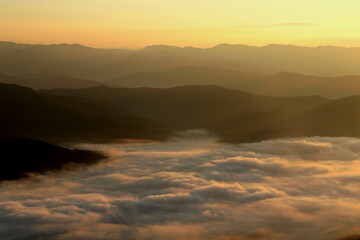 Clouds moving in the mountain  at Doi Samer Dao - Si Nan National Park,  in Nan province northern of Thailand.