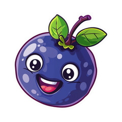 Obraz premium Cute Blueberry Cartoon Character.