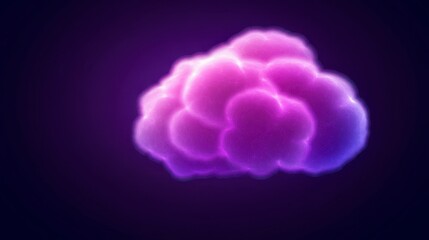 Glowing Purple Cloud Network Digital Data Abstract Background