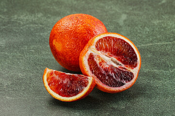 Red Sicilian orange ripe and juicy