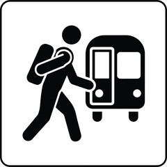 commuting or traveling Public transport icon