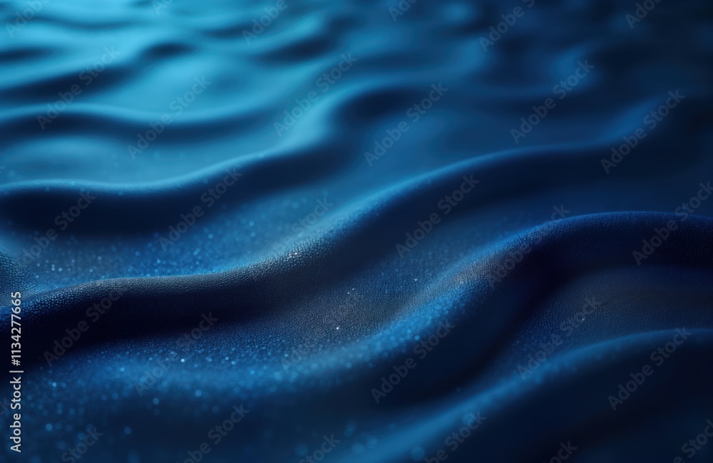 Poster Deep blue gradient background with grainy texture, wavy lines. Abstract design. Suitable for tech, eco, fashion concepts. Image ideal for websites presentations. Modern, futuristic design. Trendy