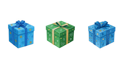 Festive gift boxes Illustration.