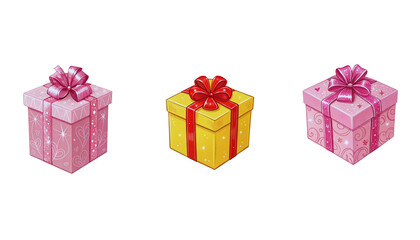 Obraz premium Festive gift boxes Illustration.