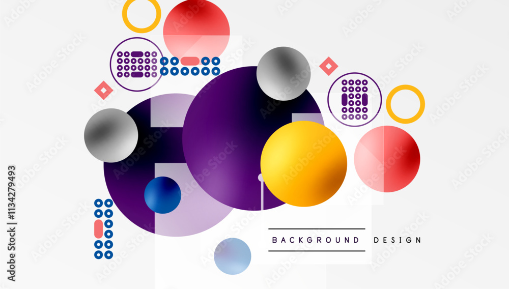 Poster circles and elements geometric abstract background