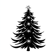 Obraz premium Decorated christmas tree winter illustration 