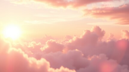 Obraz premium Pink Clouds Sunset Sky Soft Light Warm Hues