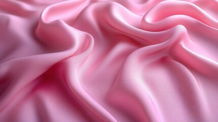 Obraz premium A close-up of soft pink satin fabric, showcasing its smooth texture and gentle folds.
