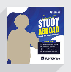 study abroad or admission social media post Template Design
