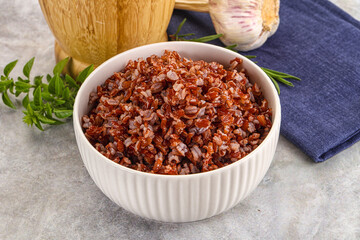 Red steamed rubine rice garnish