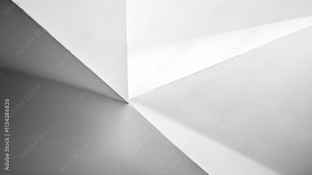 Aufkleber crafting intricate geometric abstract shapes background, white paper sheets form modern and elegant 