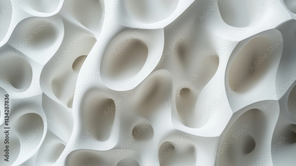Poster geometric paper shapes create an abstract, textured white background with highlights and shadows geo