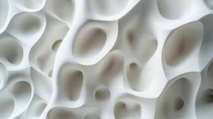 Geometric paper shapes create an abstract, textured white background with highlights and shadows geometric shapes