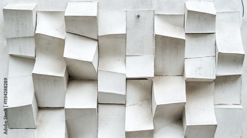 Aufkleber crafting intricate geometric abstract shapes background, white paper sheets form modern and elegant 