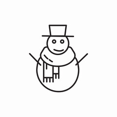 snowman Christmas new year icon vector sign 