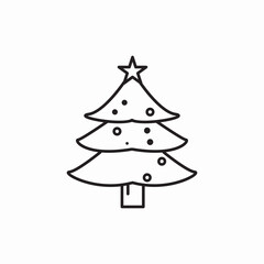 Christmas tree new year celebration icon vector sign