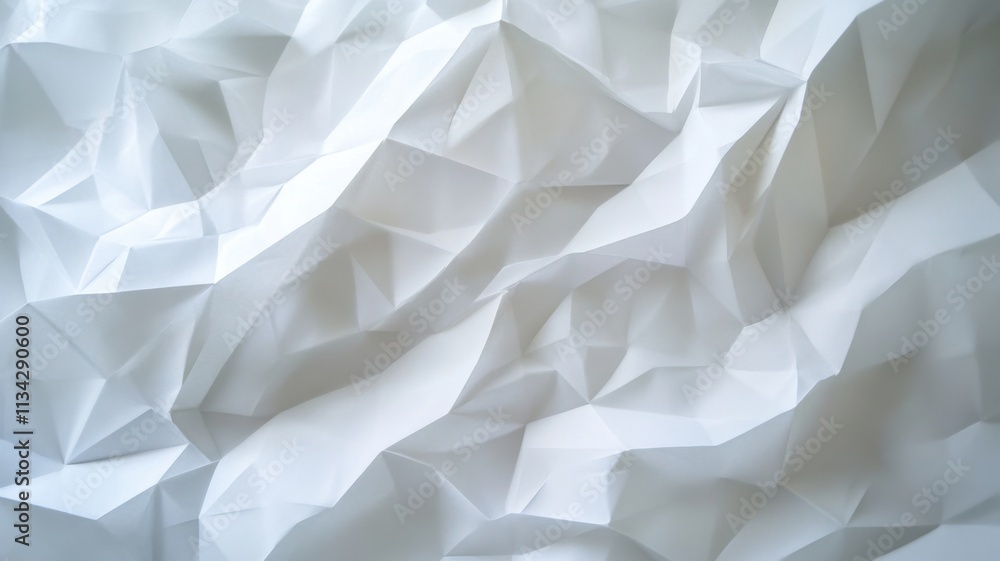 Poster crafting intricate geometric abstract shapes background, white paper sheets form modern and elegant 