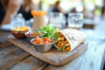 Cooked rice with stir-fried sliced chicken breast and basil.Thai food. Beautiful simple AI generated image