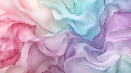 Obraz premium A watercolor-inspired background showcasing soft pastel tones of pink, lavender, sky blue, and mint green blending gently together. The textures reveal delicate brushstrokes and overlapping 