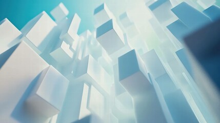 Random White Cubes Shifting with Depth Effect