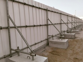 Fencing or hoarding with precast counterweight around the park aluminum sheet with pipes 