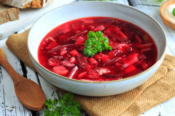 Rote Beete Suppe Borschtsch vegetarisch