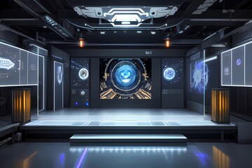 Obraz premium ゲーム背景 スチームパンクイメージＶＲバーチャルステージ