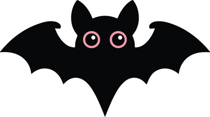 halloween bat with bats, cute bat icon silhouette vector