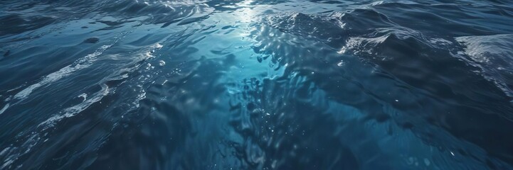 Obraz premium Water with a subtle grain overlay in shades of blue, grain, muted