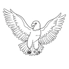 Fototapeta premium Eagle line art vector on white background