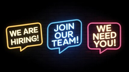 Obraz premium We Are Hiring, Hiring recruitment, Join Our Team, job vacancy, Hiring poster, Now hiring 