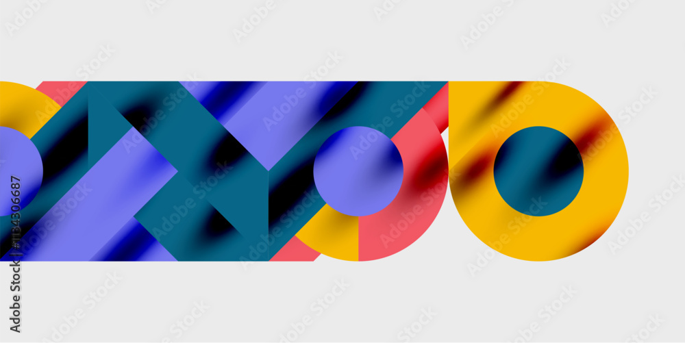 Aufkleber Vibrant abstract background circles with smooth gradients, creating a dynamic and modern design. Ideal for creative, tech, or contemporary-themed projects