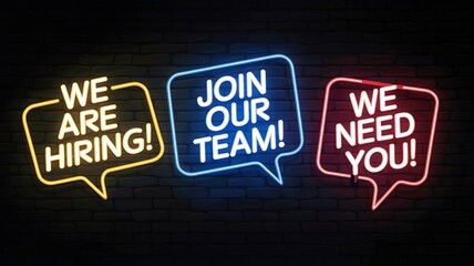 Obraz premium We Are Hiring, Hiring recruitment, Join Our Team, job vacancy, Hiring poster, Now hiring 