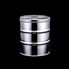 Obraz premium Stainless Steel Oil Barrel Isolated on Black Background