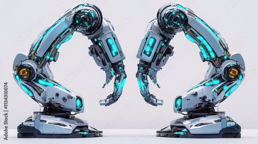 Aufkleber futuristic robotic arms for automation and advanced operations