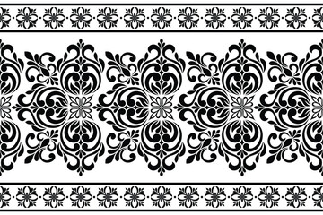 Damask seamless vector background. baroque style pattern. Black and white floral element. Graphic ornate pattern for wallpaper, fabric, packaging, wrapping. Damask flower ornament.