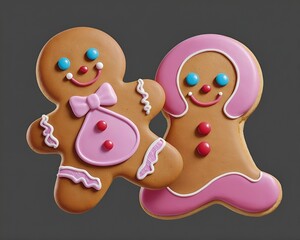 Obraz premium Cute fresh gingerbread man isolated on white 