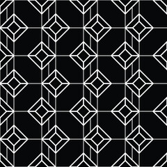 Abstract floral seamless pattern. Black and white ornament. Modern stylish texture. Vector background.