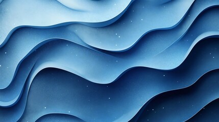 Obraz premium Soft Blue Abstract Wave Backdrop with Elegant Flowing Curves and Sparkles