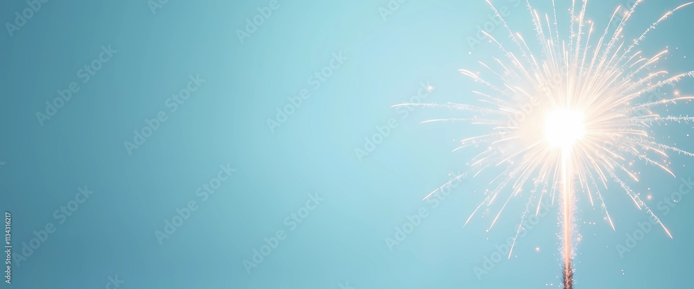 Aufkleber spectacular fireworks illuminate a blue background, creating a stunning visual display of color and 