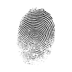 Fingerprint cut out on white and transparent background