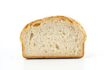 Freshly baked bread slice isolated on a clean white background perfect for culinary uses