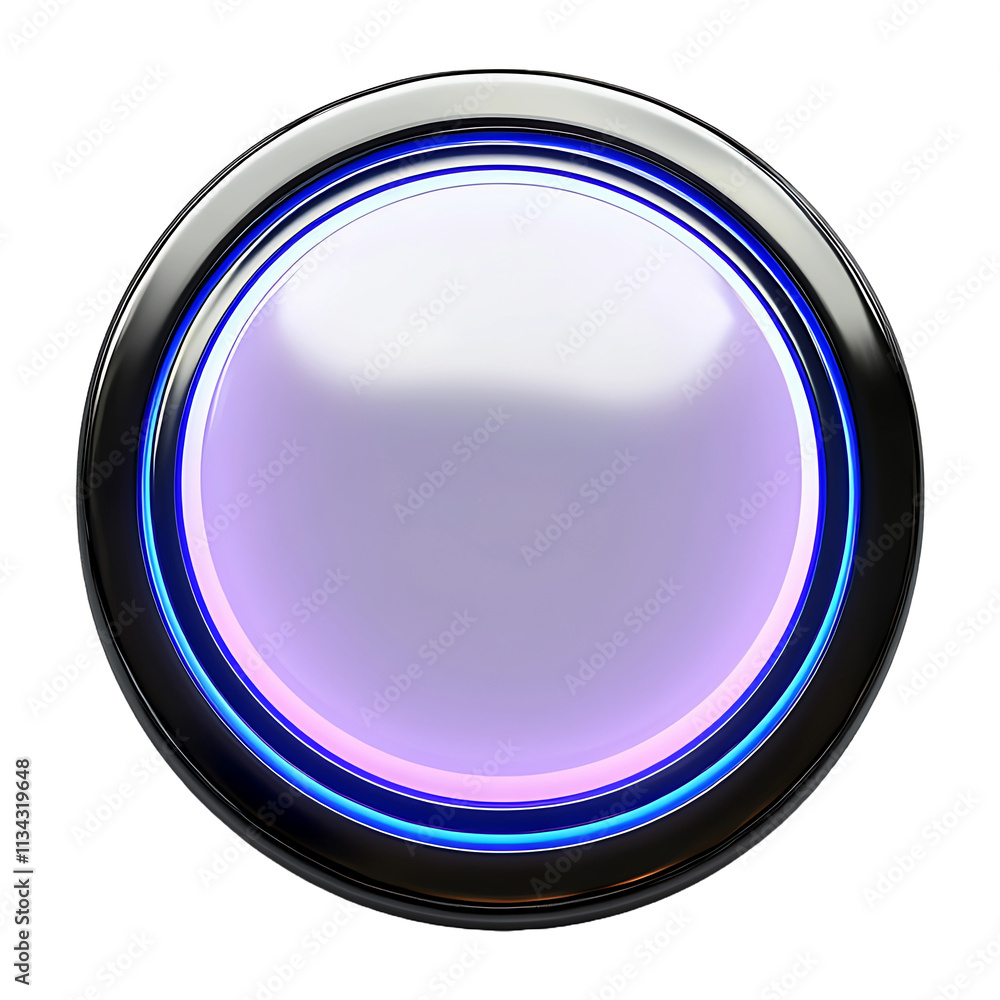 Poster bright push button isolated on white or transparent background png