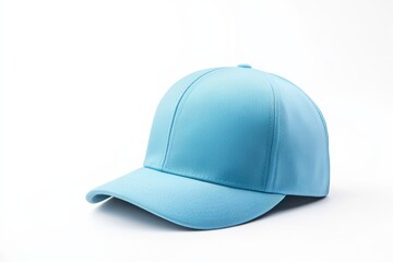 Fototapeta premium Solid color clean blue hat mock up isolated on a white background for design purposes