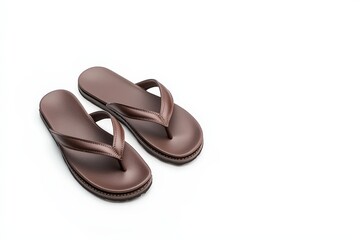 Elegant brown sandals mock up on a clean white background showcasing foot fashion