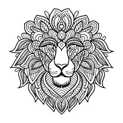 Creative animal head covered by mandala pattern