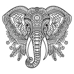 Fototapeta premium Creative animal head covered by mandala pattern